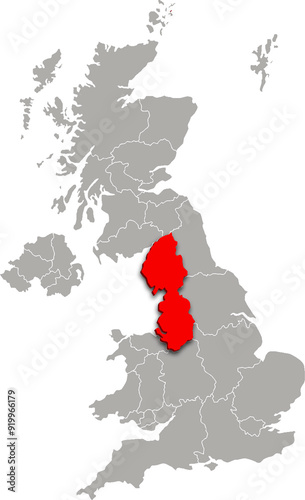 north west map ADMINISTRATIVE DIVISIONS of UNITED KINGDOM 3d isometric map photo