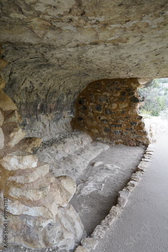 Parts of the ruins from the Native Americans in the Walnut Canyon National Monument, Arizona photo