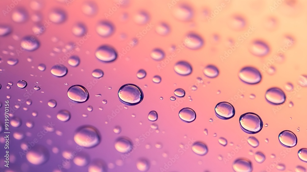 Water Droplets on pink Gradient Background Water Droplets on pink Gradient Background