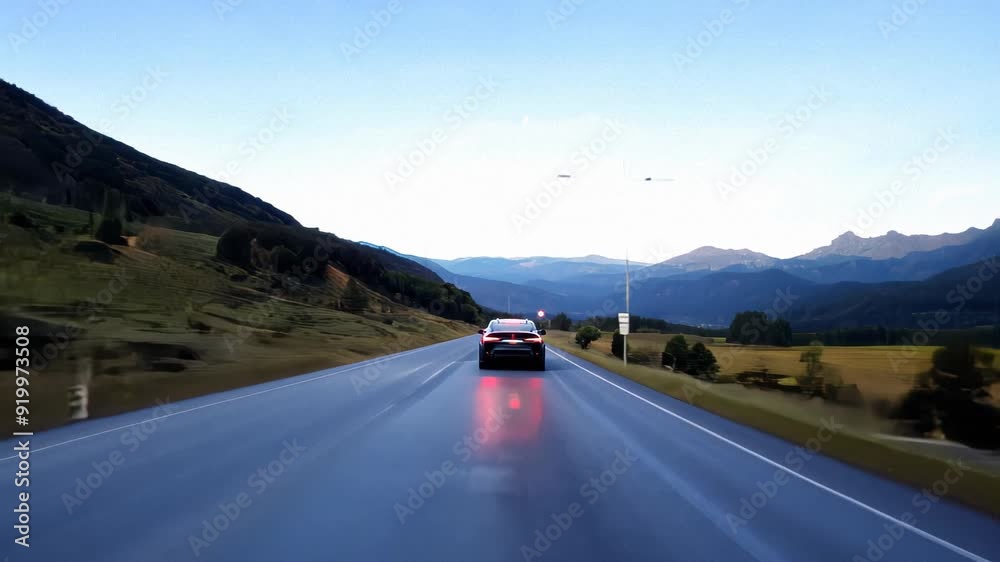 Driving Through the Mountains Driving Through the Mountains