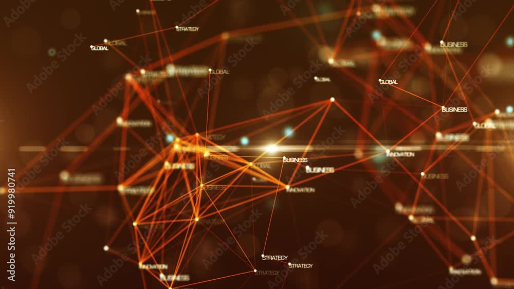 Business network concept loop background