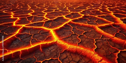 Cracked ground formed by lava flow , volcano, eruption, magma, heat, fissure, geology, molten, nature, texture, disaster photo