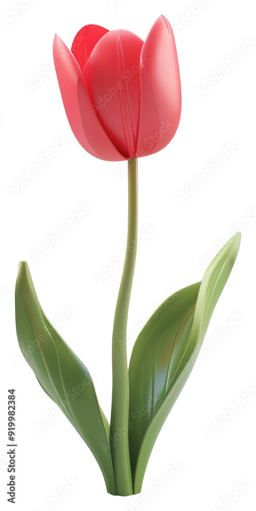 PNG Elegant red tulip illustration PNG Elegant red tulip illustration