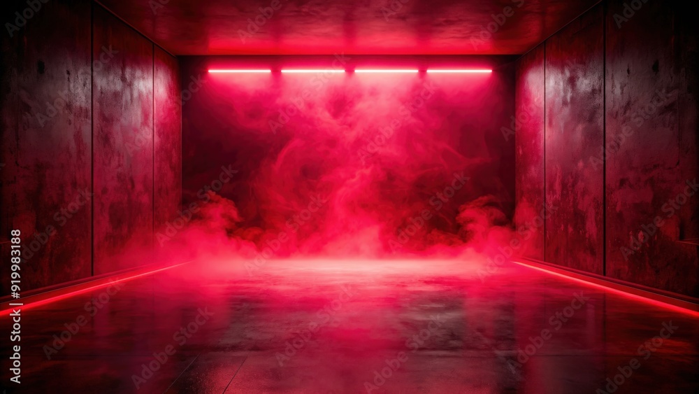 Empty room with a dark background, neon red light, concrete floor, and smoke , empty, scene, background, room, dark Empty room with a dark background, neon red light, concrete floor, and smoke , empty, scene, background, room, dark