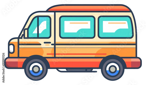 Wallpaper Mural PNG Colorful vintage van illustration Torontodigital.ca