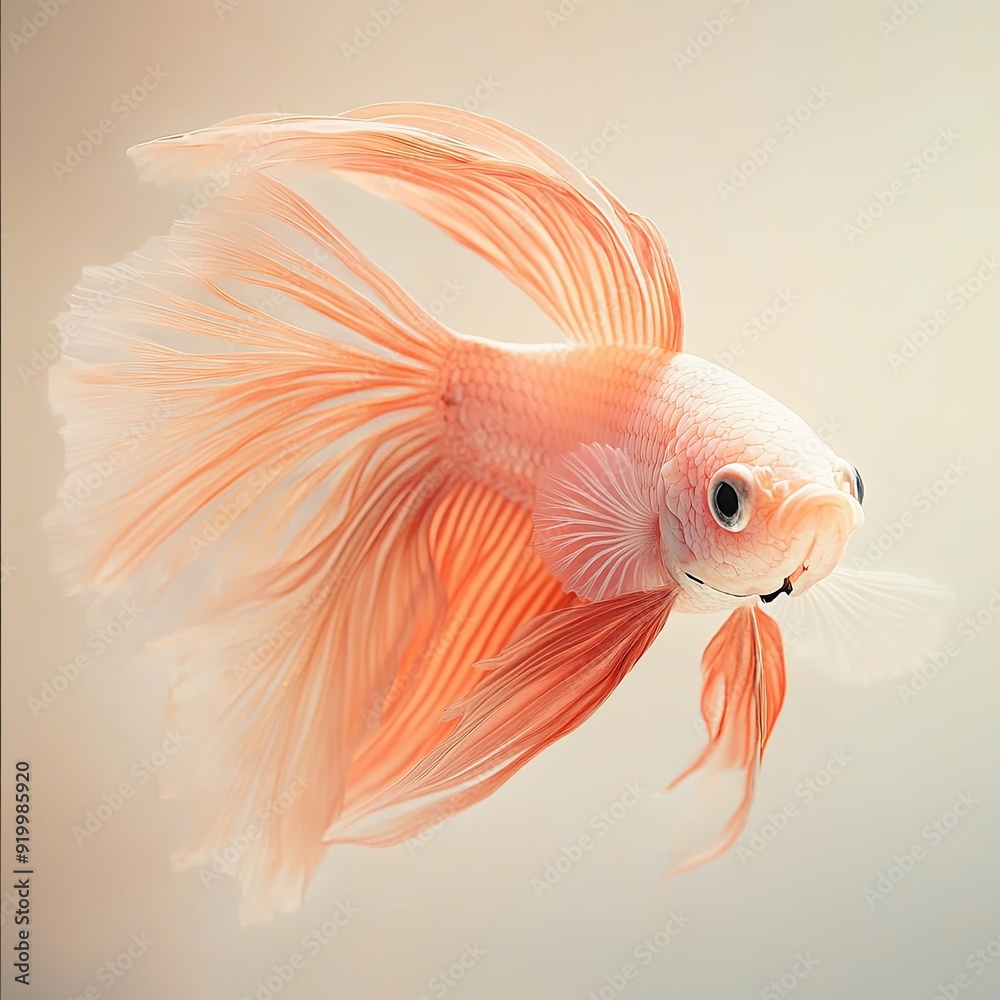 Fototapeta premium Betta Fish isolated on paper background