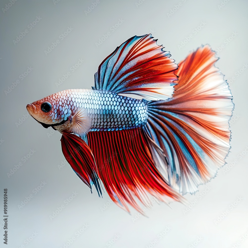 Fototapeta premium Betta Fish isolated on paper background