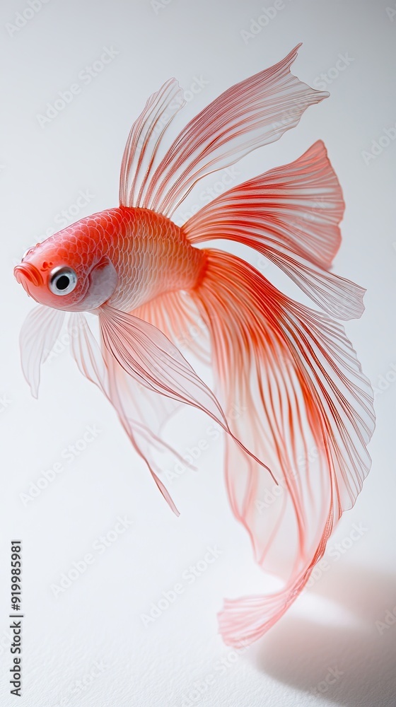 Fototapeta premium Betta Fish isolated on paper background