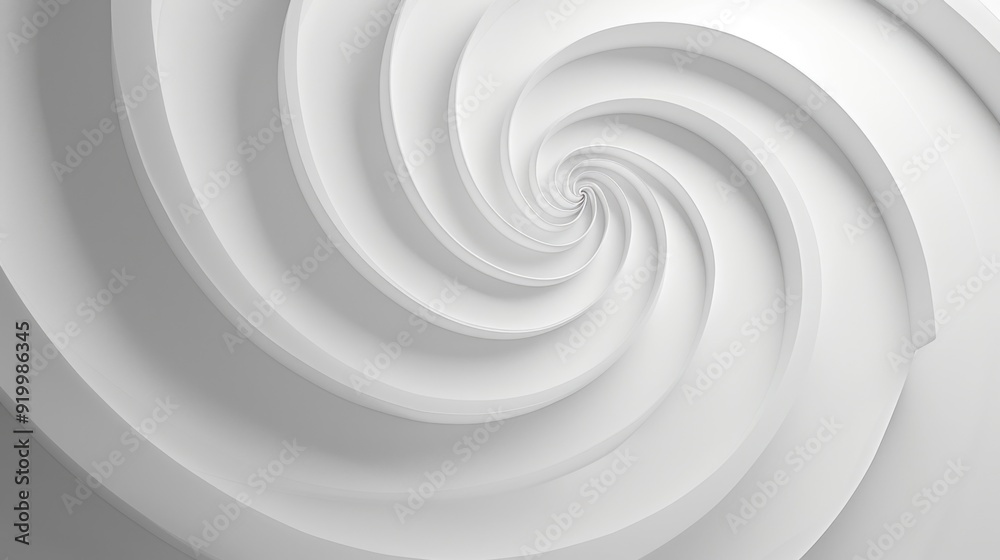 Obraz premium A single white spiral shape is depicted on a plain background