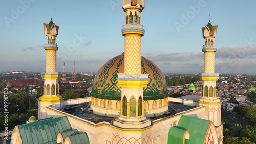 Aerial View of Mataram Islamic Center NTB or Hubbul Wathan Great Mosque in Lombok, Indonesia photo