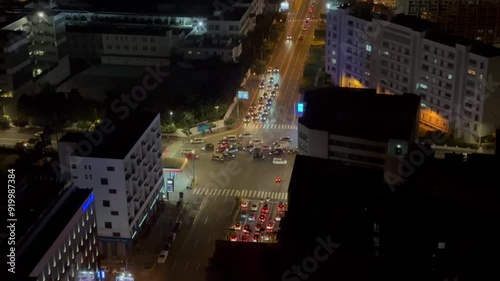 Aerial view of Casablanca city from the Twin Center in Morocco photo