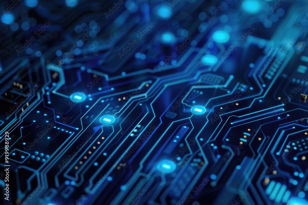 High-tech electronic component with LED lights