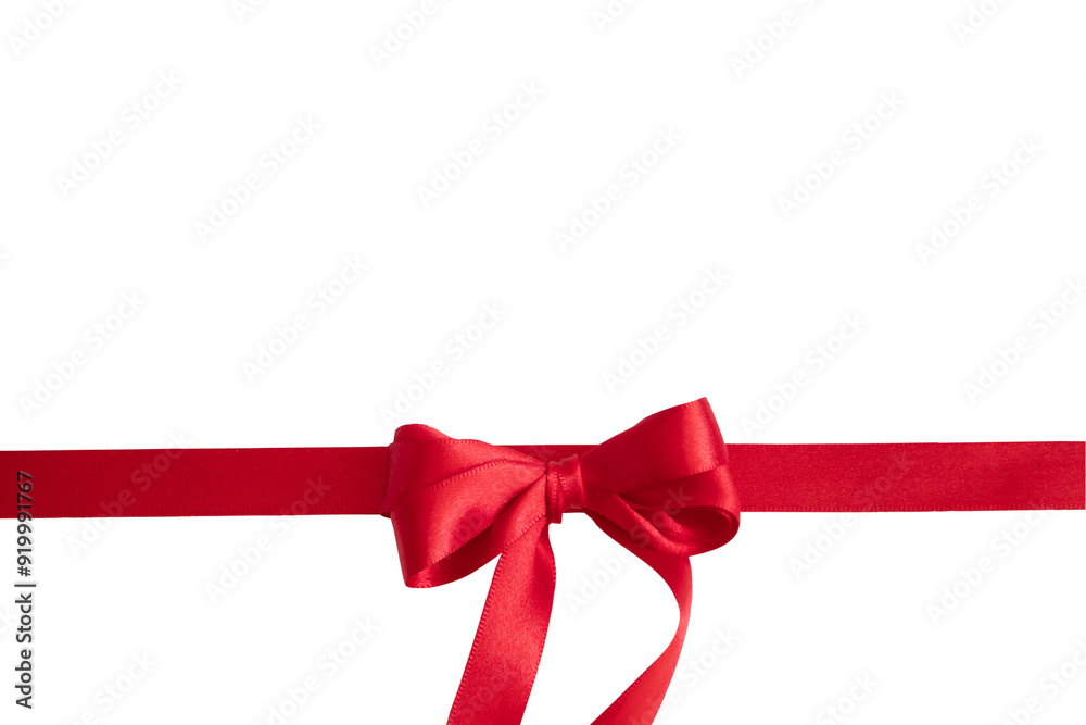 Red bow with ribbon, isolated. Gift. Transparent background, PNG format Red bow with ribbon, isolated. Gift. Transparent background, PNG format