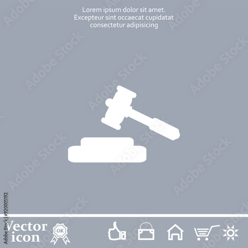 Vector icon of white color on a gray background