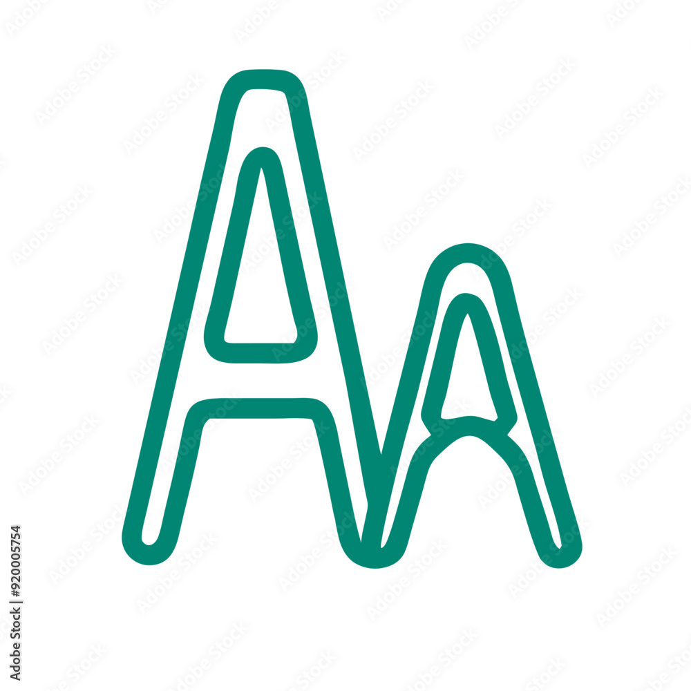 Green alphabet letters icon, typography and education theme