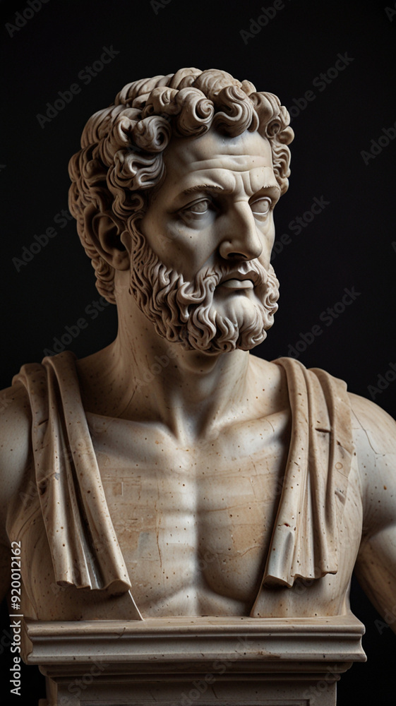 Obraz premium statue of a person on black background