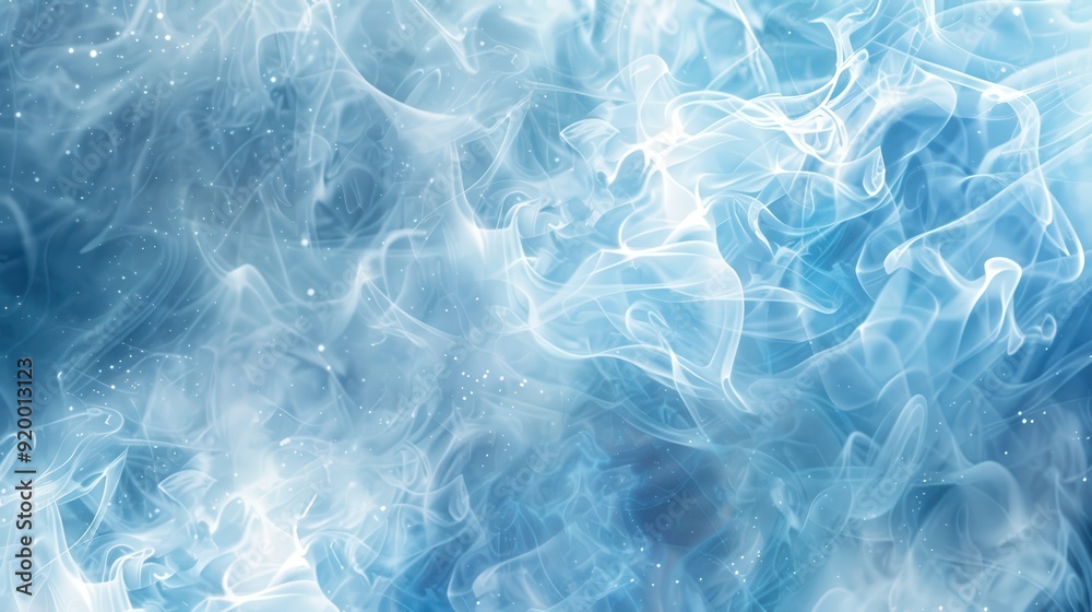 Abstract Blue Smoke Swirls with Sparkling Lights Abstract Blue Smoke Swirls with Sparkling Lights