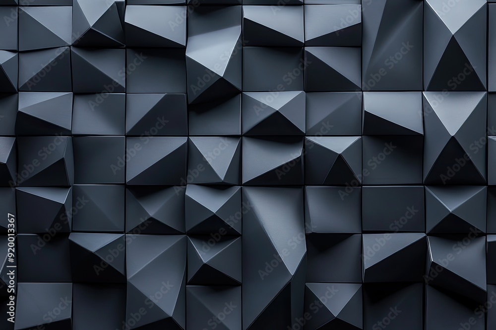 A black and white image of a wall with many triangles. A black and white image of a wall with many triangles.