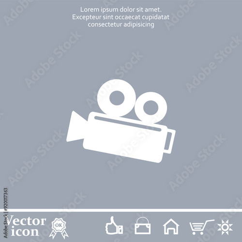 Vector icon of white color on a gray background