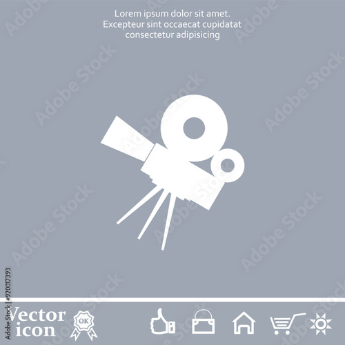 Vector icon of white color on a gray background