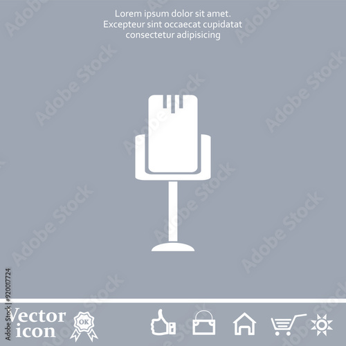 Vector icon of white color on a gray background
