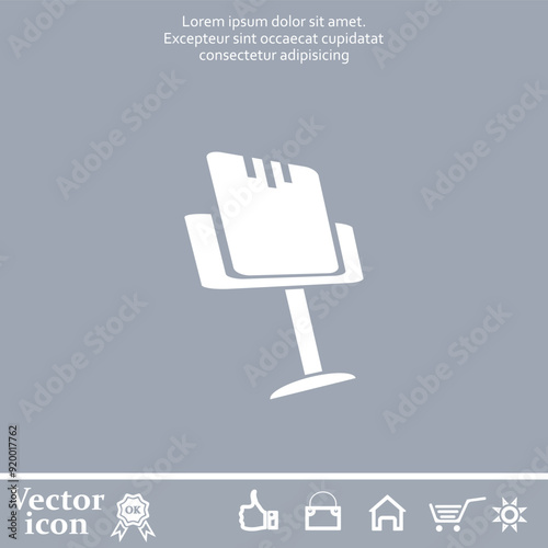 Vector icon of white color on a gray background