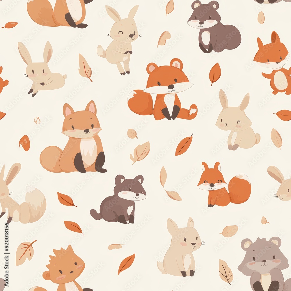 Cute Animal Seamless Pattern Cute Animal Seamless Pattern