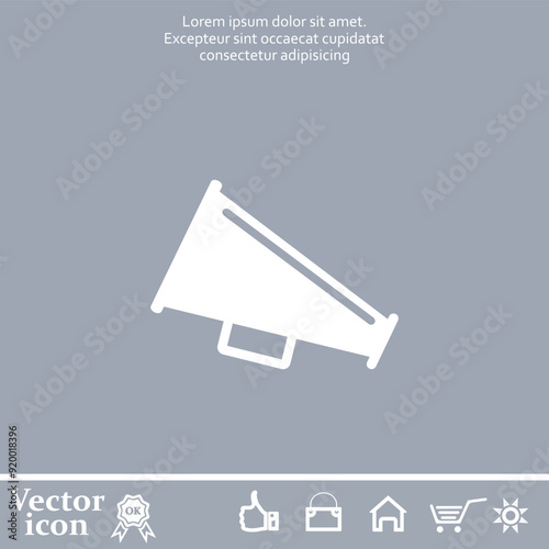 Vector icon of white color on a gray background