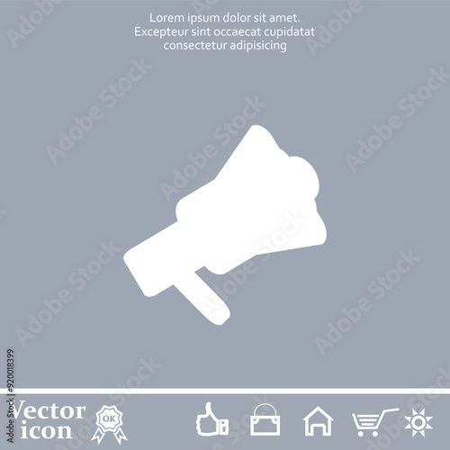 Vector icon of white color on a gray background