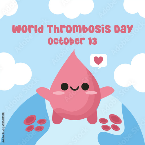 World thrombosis day vector design for World thrombosis day celebration. Suitable for flat design, flyer design, flat illustration, banner, template, poster, etc