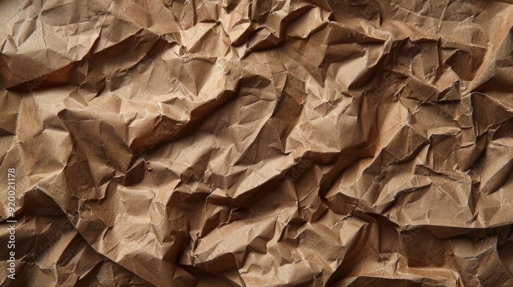 Recycled brown paper with wrinkles in the background Recycled brown paper with wrinkles in the background