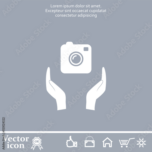 Vector icon of white color on a gray background