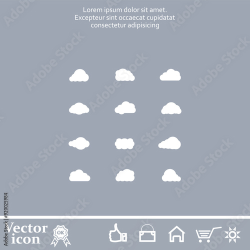 Vector icon of white color on a gray background