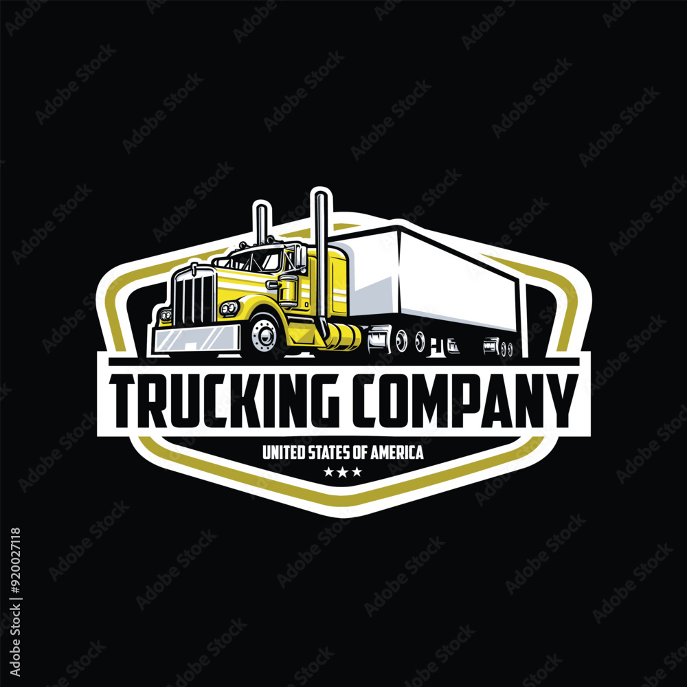 Trucking company badge emblem vector logo design template. Best for ...