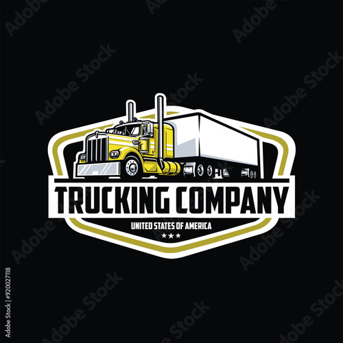 Trucking company badge emblem vector logo design template. Best for trucking and freight related industry