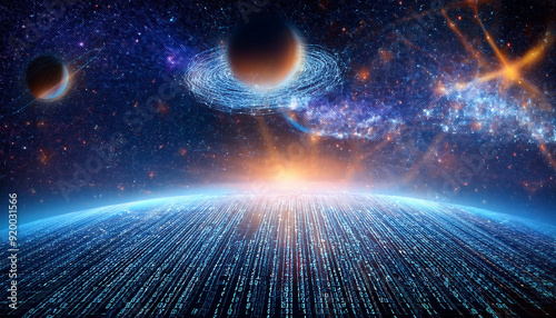 abstract background with code programing and space