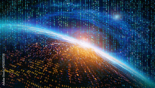 abstract background with code programing and space