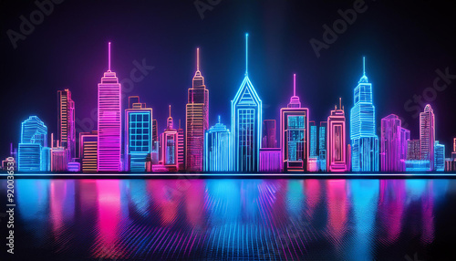 neon light city background
