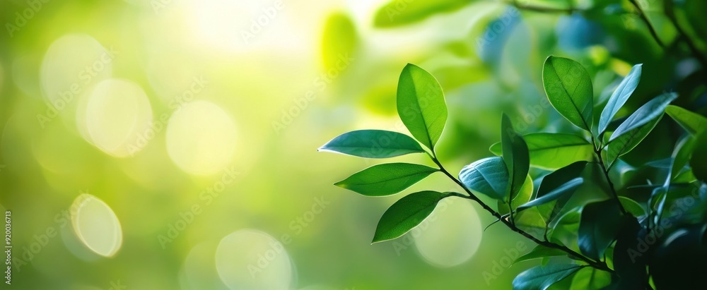 Lush Green Leaves with Soft Bokeh Background Lush Green Leaves with Soft Bokeh Background