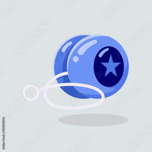 Flat illustration yoyo game, playing yoyo