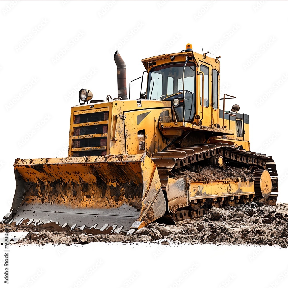 Bulldozer with a straight push blade, isolated on a white background, photo of bulldozer isolated white background, push blade bulldozer Bulldozer with a straight push blade, isolated on a white background, photo of bulldozer isolated white background, push blade bulldozer
