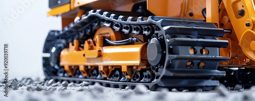 Closeup of a compactor s drum and vibration system, isolated on white, photo of compactorroller isolated white background, compaction detail