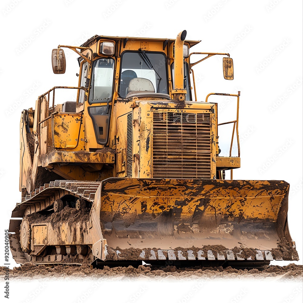 Detailed shot of a bulldozers control cabin, isolated on white, photo of bulldozer isolated white background, operators cabin Detailed shot of a bulldozers control cabin, isolated on white, photo of bulldozer isolated white background, operators cabin