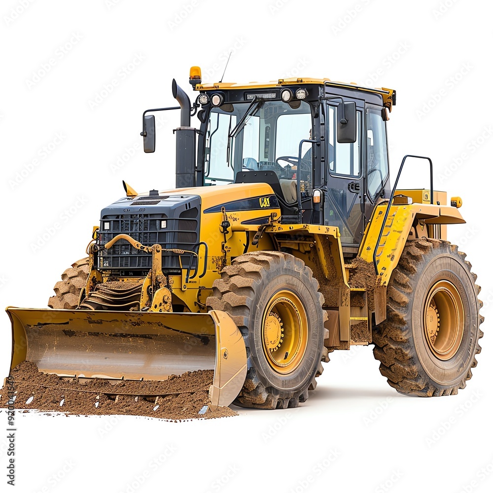 Grader with an articulated frame, isolated on white, showcasing its maneuverability, photo of grader isolated white background, articulated machinery Grader with an articulated frame, isolated on white, showcasing its maneuverability, photo of grader isolated white background, articulated machinery