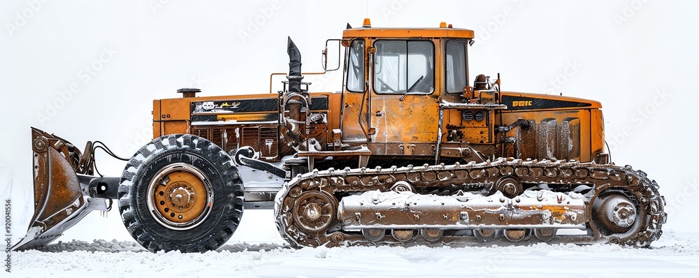 Grader with a Vshaped blade, isolated on a white background, ideal for snow removal, photo of grader isolated white background, snow removal equipment Grader with a Vshaped blade, isolated on a white background, ideal for snow removal, photo of grader isolated white background, snow removal equipment