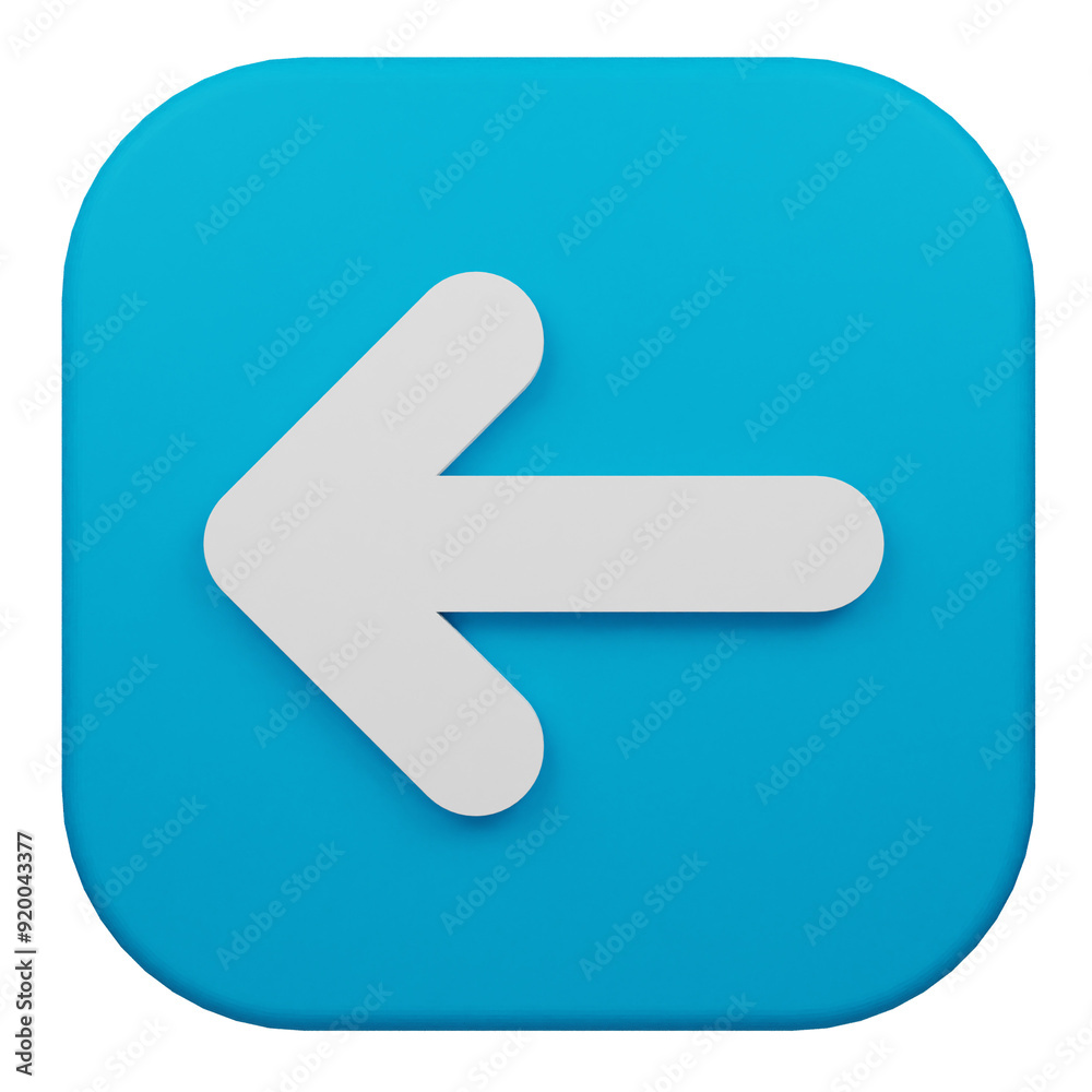 arrow left 3d icon isolated on the transparent background arrow left 3d icon isolated on the transparent background