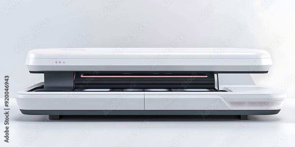 High-Tech White and Black Scanner Machine 3D Render High-Tech White and Black Scanner Machine 3D Render