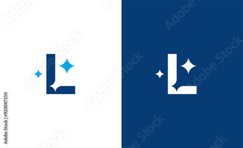 Letter L star or L cleaning or L shining logo concept vector icon