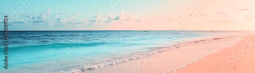 Peaceful Ocean Beach Landscape - Pastel Colors