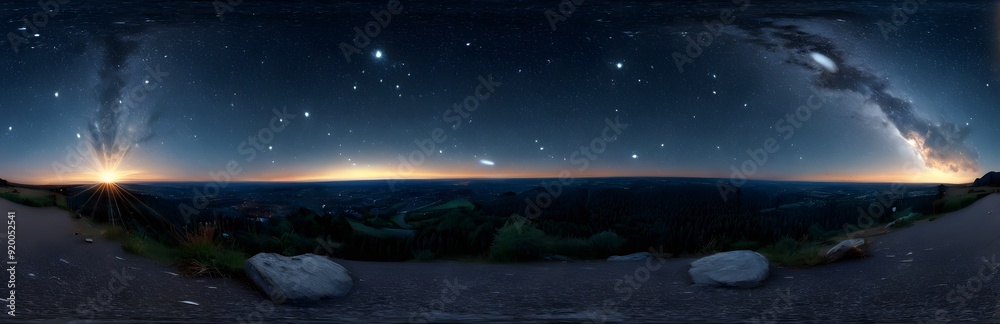 360 degree starry night sky. HDRI spherical panorama. 360 degree starry night sky. HDRI spherical panorama.
